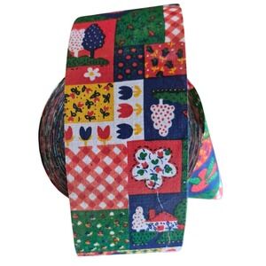 Vintage SSCO 70s Floral Patchwork Folk Art Ribbon Spook 25 Yards Cottagecore